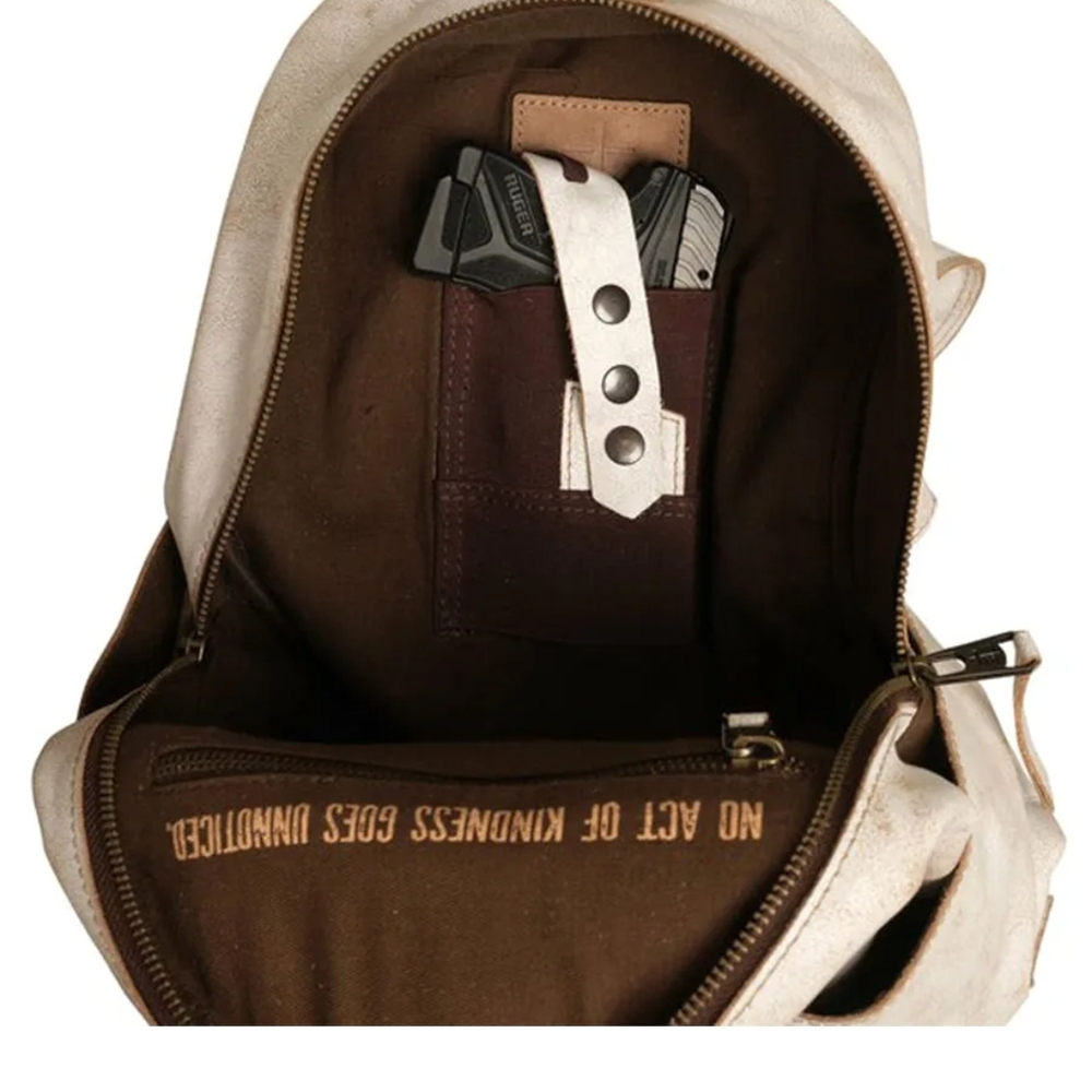 STS Ranchwear CC Small Beige Suede Leather Backpack - Picture 6 of 8